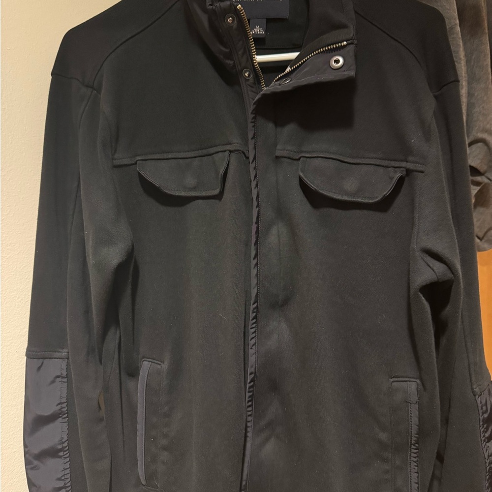 Banana Republic Men’s Black Bomber Jacket | Utility Pockets | Size M